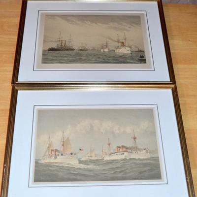 Pair of maritime prints by Fred Cousins