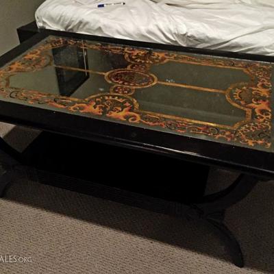 19th century gold leaf glass table