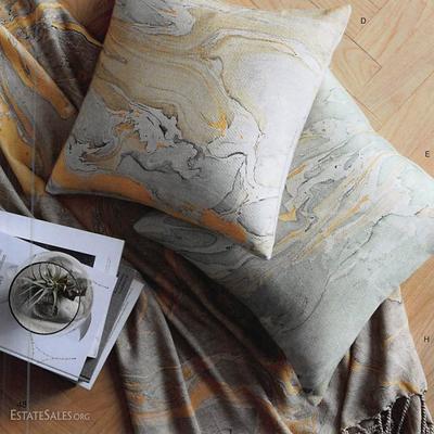 Marble Pattern Pillow available in yellow and sky