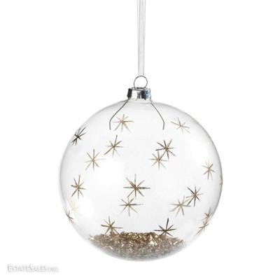 Glass ornament with silver fill by Zodax