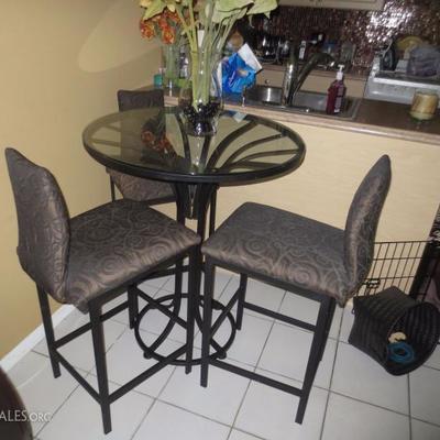 Glass Top Table & 2 Chairs