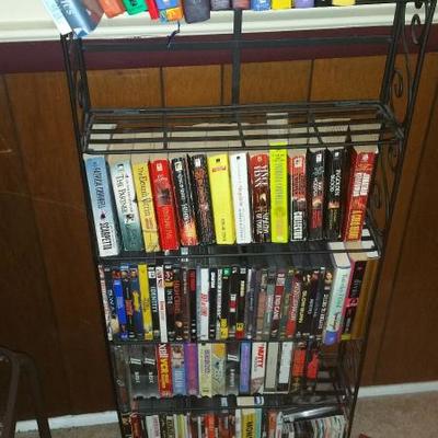 Metal DVD and small bookcase