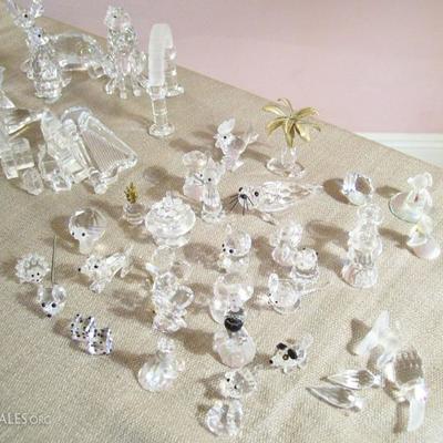 Large sampling of Swarovski crystal figurines...