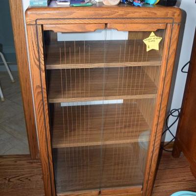 storage cabinet with glass doors 