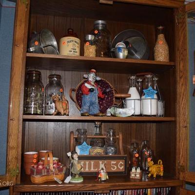 Vintage country decor milk bottles