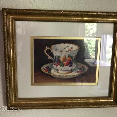 Vintage tea cup artwork