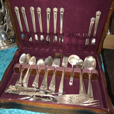 Beautiful Sterling silverware set with case