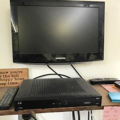 Samsung 19 " TV with Dish satellite box. 