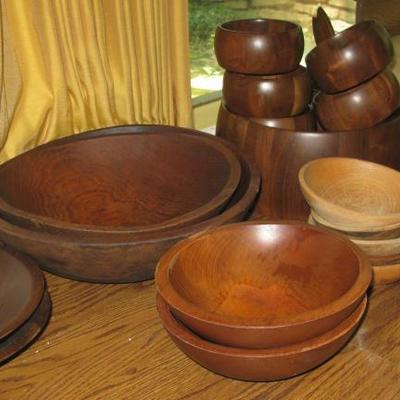 nice assortment of wooden bowls