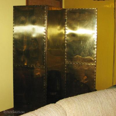 nice brass folding screen room divider