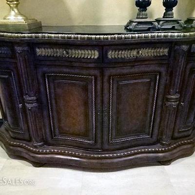 NEOCLASSICAL SIDEBOARD WITH MARBLE TOP