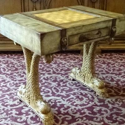 GAME TABLE WITH CLASSICAL DOLPHIN LEGS