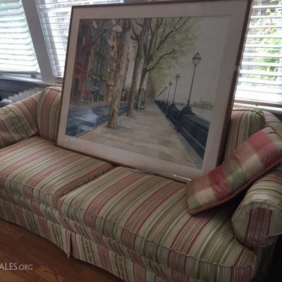 couch with artwork