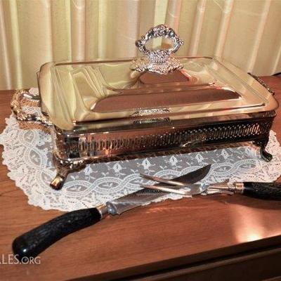 English Covered Casserole Dish & Stand