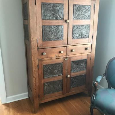 Antique pine safe cabinet