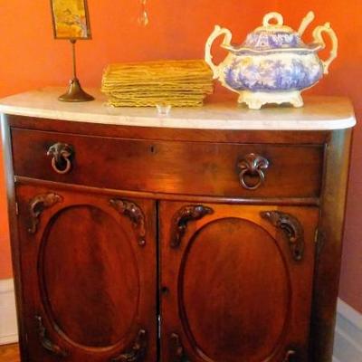 Antique Marble Top Sideboard/Buffet