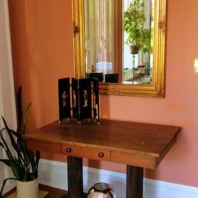 Vintage Console Table and Large Wall Mirror
