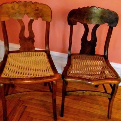 Antique Cain Side Chairs (3)