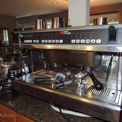 Nuova Simonelli Program Plus Vip Espresso machine 2 head one side set up for pods. Also have two grinders by Nuova Simonelli, MDX and...
