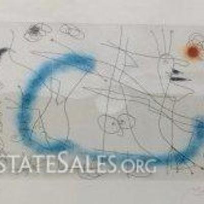 Signed Joan Miro Etching w/ Aquatint 