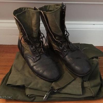 Vietnam War Boots and Duffel Bags
