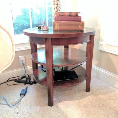 Round side table with glass top