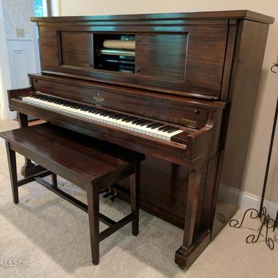 Kohler & Chase Player Piano - works and includes 100 rolls! Available for pre-sale!