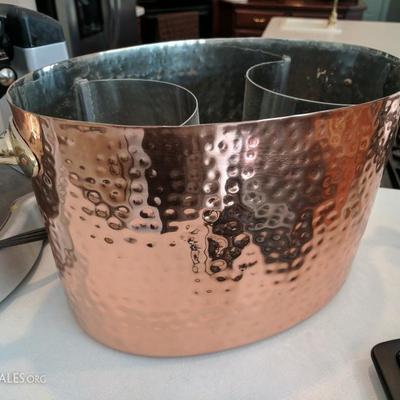 hammered copper double wine chiller