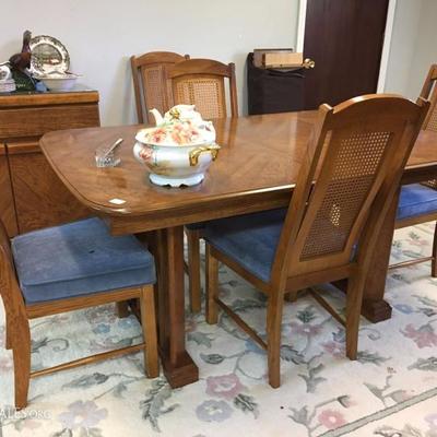 dining table with 6 chairs and leaves 