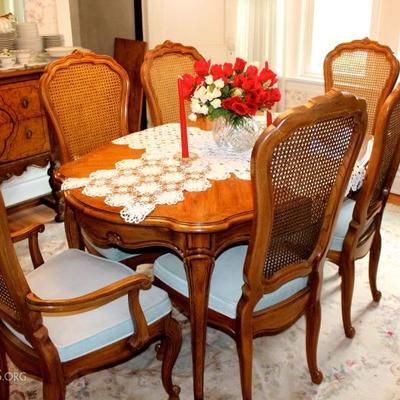 Thomasville Dining Set - includes table, six chairs, leaves, china hutch, buffet and sideboard.  We are willing to split things up.
