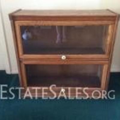 Solid Wood And Glass Bookcase