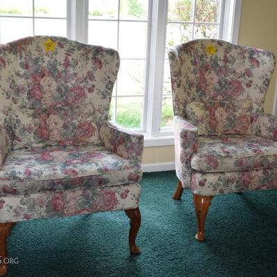 floral wing chairs 