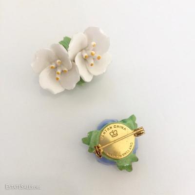Denton Bone China Vintage Floral Pins
