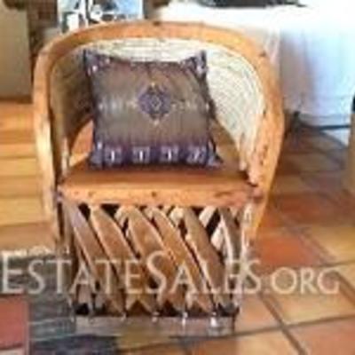 Mexican Pigskin Barrel Chair