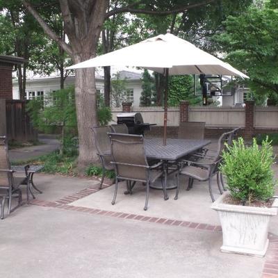 Mathis Brothers patio table set.