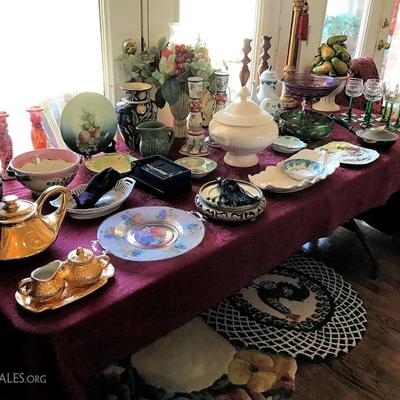 Glassware, antiques and collectibles