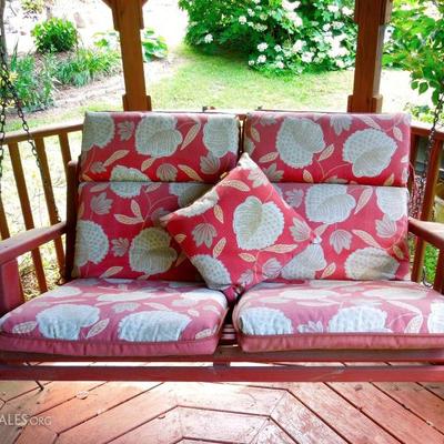Porch Swing with Cushions