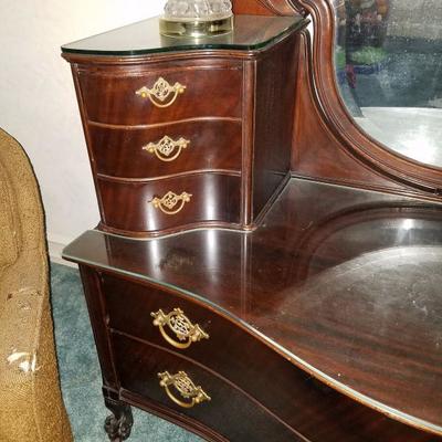 Beautiful antique vanity with beveled glass