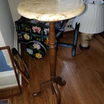Accent table with marble top 