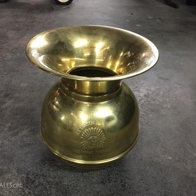 Vintage brass Redskin Brand spittoon