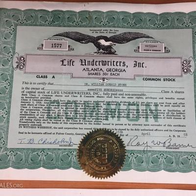 Stock certificates