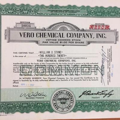 Stock certificates