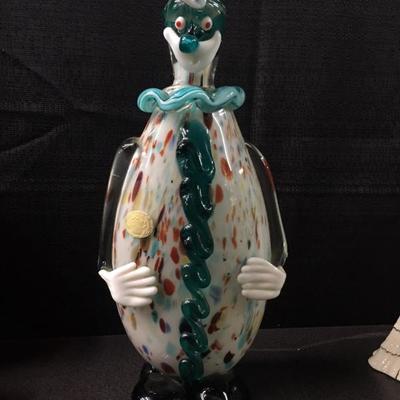 Vintage Cristales art glass clown