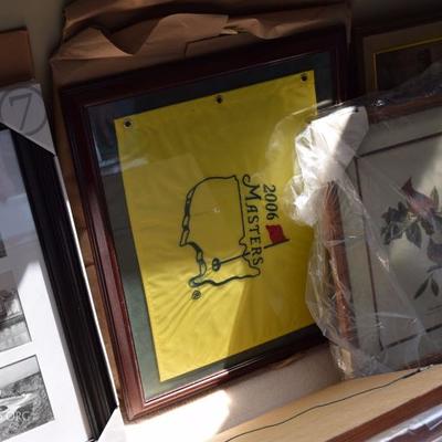 2006 Masters Golf Pin Flag framed