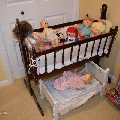 childrens cradle and bed 