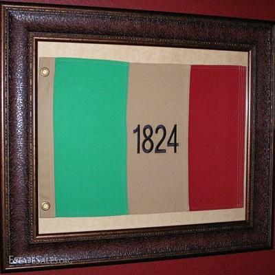 Reproduction Framed Alamo Flag