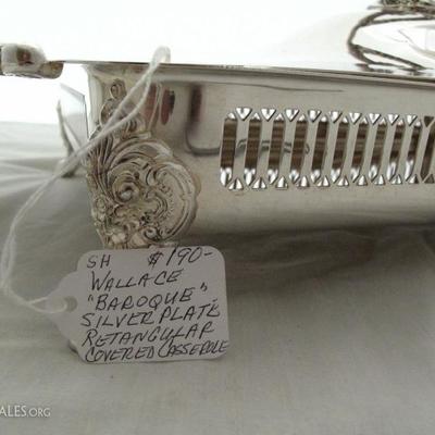  Wallace "Baroque" Silverplate Retangular Covered Casserole 