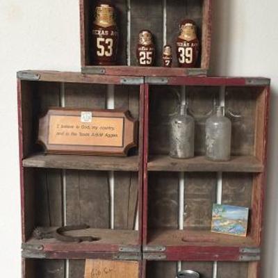 Great Wall Shelf Unit Created from Dr. Pepper Bottle Crates