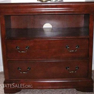 Cherry 2-Drawer TV Stand.