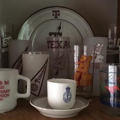 Texas A&M Miscellaneous Porcelain and Glassware